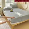 Warm Velvet Fitted Bed Sheet with 360 Elastic Band Mattress Protector Cover Coral Fleece Bedspreads for Single Double Bedsheet