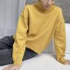 Autumn and Winter High Neck Loose Knitted Top Solid Color Casual Long Sleeve Knitted Sweater