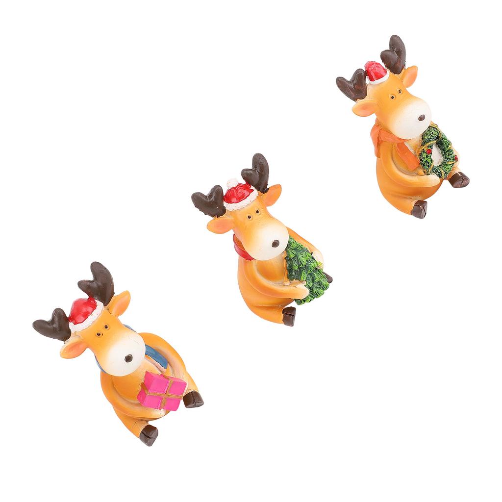 Рождественский олень, украшение из смолы, статуэтка, мультяшный милый лось, настольное украшение для рабочего стола