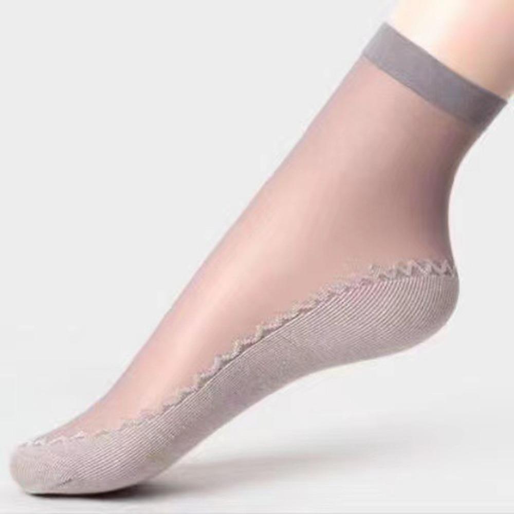 10 pairs Ultra-thin Elastic Women Ankle Socks Cotton Bottom Silk Socks Useful Ladies Summer Socks