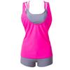 3pcs Women Tankini Sets Sporty Swimsuit with Boy Shorts Bikini Bathing Swimwear