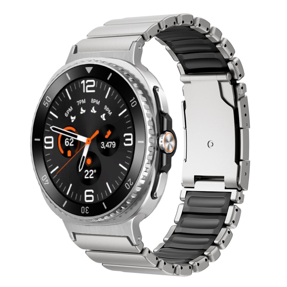 Титановый+Силиконовый ремешок для Samsung Galaxy Watch 8/8 Classic 40 мм 44 мм 46 мм Резиновые ремешки Мужской ремешок для GALAXY Ultra 2025 47 мм