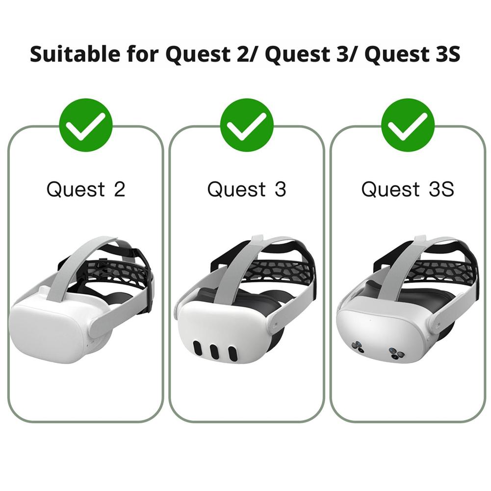 For Meta Quest 2/ 3/ 3S/ Vision Pro TPU Head Strap, Reduce Head Pressure, Strong Support, Breathable, Replacement Head Strap