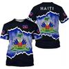 Мужская футболка с рисунком флага Гаити, 3D-печатный национальный герб Гаити, короткие рукава, модные топы, футболки, футболка с национальным праздником