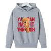 Autumn and Winter Fleece Hooded Sweater for Boys and Girls Cute Children's Clothing Fashionable 5-14 Year Old Children's Long Sleeve Letter Print