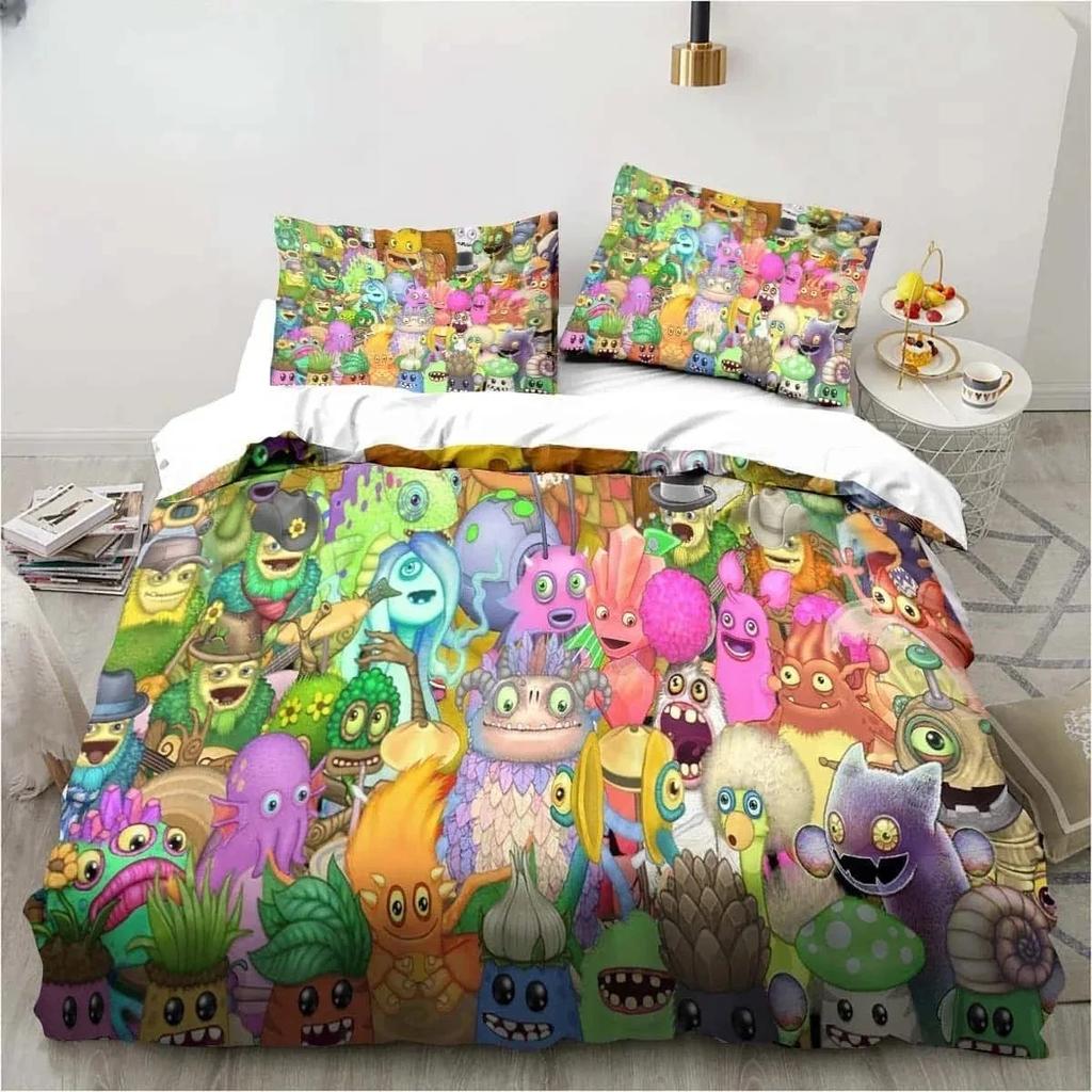 3D Print My Game Singing Monsters Bedding Sets Comforter Quilt Bed Cover Duvet Cover Pillow Case Sets Kids Adult Size