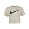 Sportswear Swoosh Logo Casual Breathable Short Sleeve T-Shirt Women Tops Beige CJ3765-238