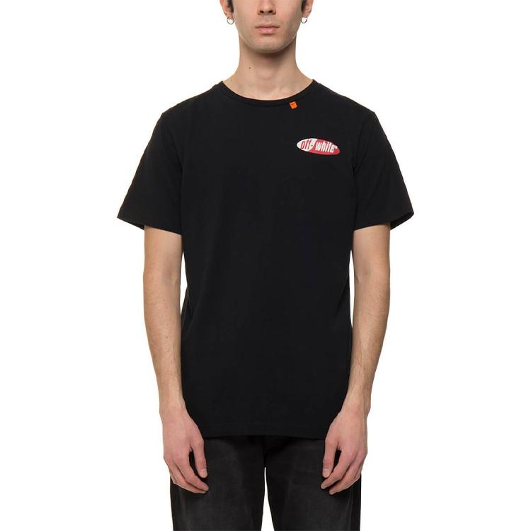 Off-White Футболка с коротким рукавом с принтом Back Arrow Ss19 Мужские топы Черные OMAA027S191850061020