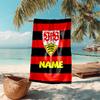 Personalized customized proof beach towel with VfB Stuttgart pattern - soft, absorbent,quick-drying,perfect swimming,camping&bathing