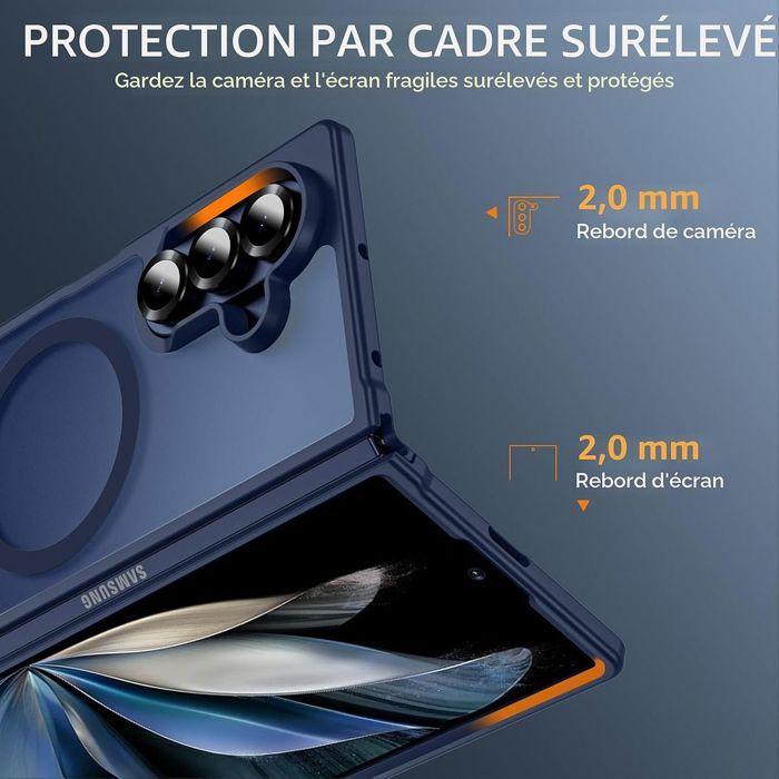 Coque pour Samsung Galaxy Z Fold 8 Ultra, avec Cercle Magnétique - Bleu Marine - 2 Verres Trempés