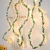 LED Green Rattan Copper Wire Light String DIY Simulation Garland Wedding Festival Decoration Flashing Light String