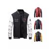 Autumn and Winter New Leather Jacket Men's Fleece Motorcycle Leather Jacket Trendy Youth Baseball Jersey Embroidered Leather Jacket