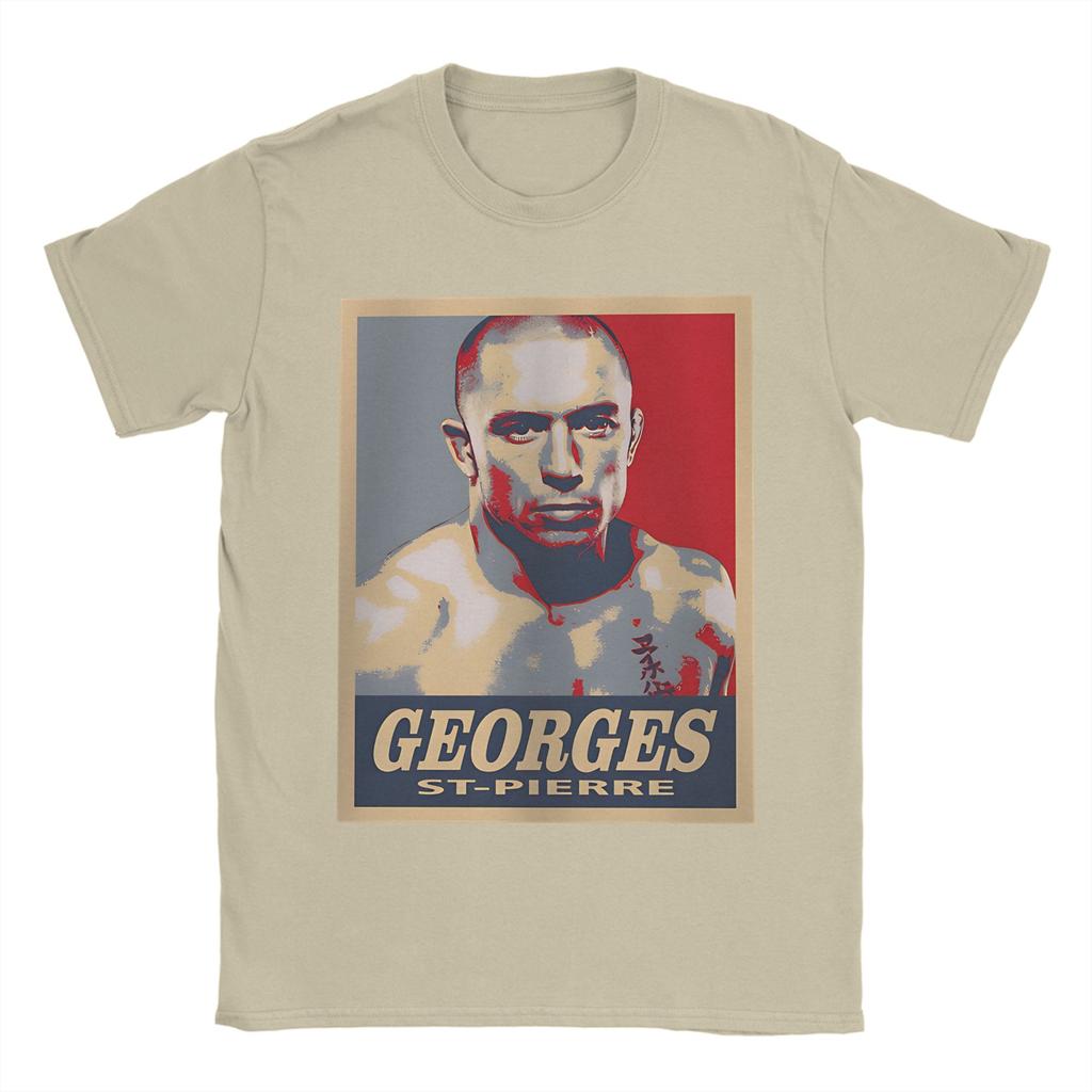 Мужская футболка Georges St Pierre Винтажная 100% Хлопок Футболки с круглым вырезом и коротким рукавом Идея для подарка Топы