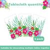 3 Pack Hawaiian Luau Tablecloths for Party Decoration, Hawaii Disposable Plastic Rectangular Table Covers, Aloha Tropical Palm Leaves Table Cloth,