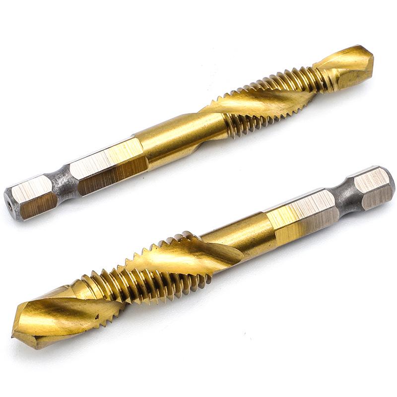 Фаскосниматель из быстрорежущей стали с титановым покрытием и сверлом-метчиком M4-M8