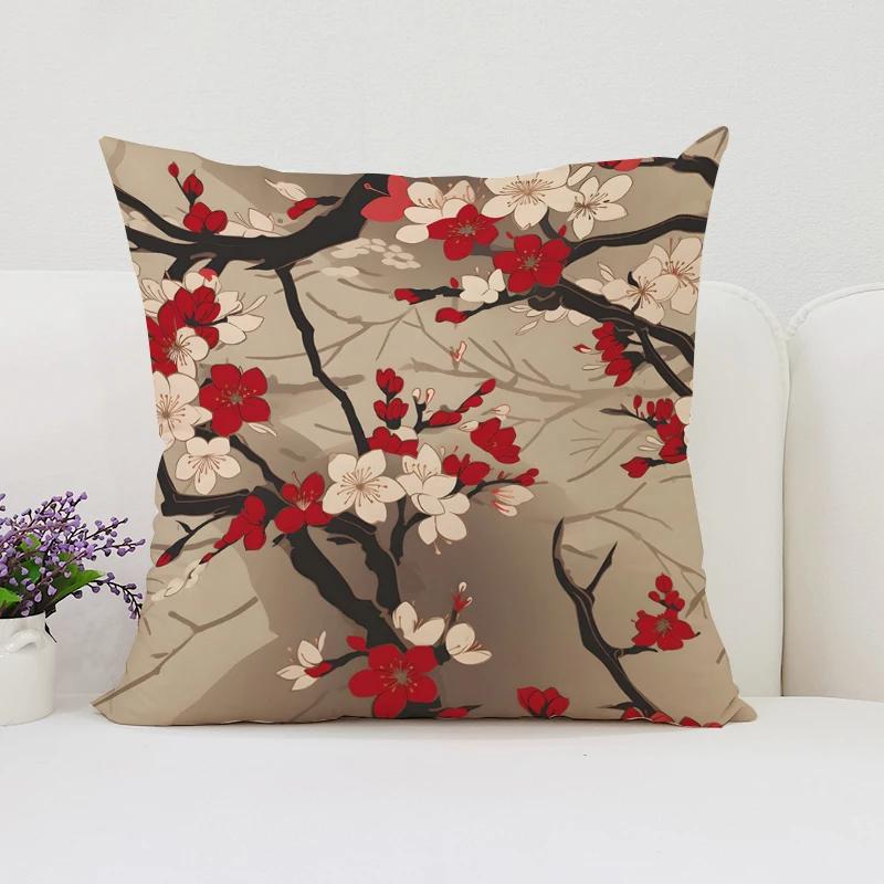 Наволочки для декоративных подушек Японская вишня Наволочки для подушек 45x45 Роскошная наволочка Наволочки
