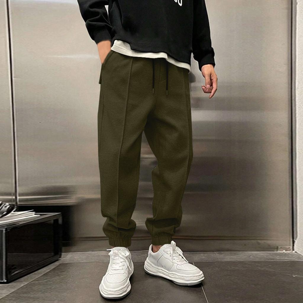 Мужские повседневные спортивные штаны с завязками и широкими штанинами