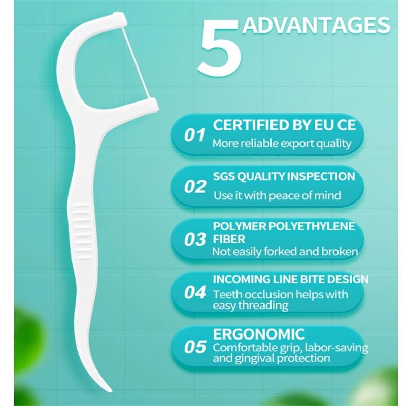 1/2/5 Bag Disposable Dental Floss Dental Floss Picks Clean Between Teeth Interdental Brush Oral Care Toothpick Floss Picks