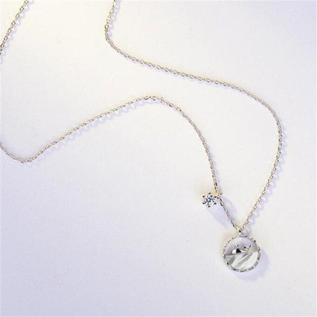 925 пробы стерлингового серебра кристалл кисточка кит круглый кулон бусины ожерелье для женщин девочек ювелирные изделия чокер воротник