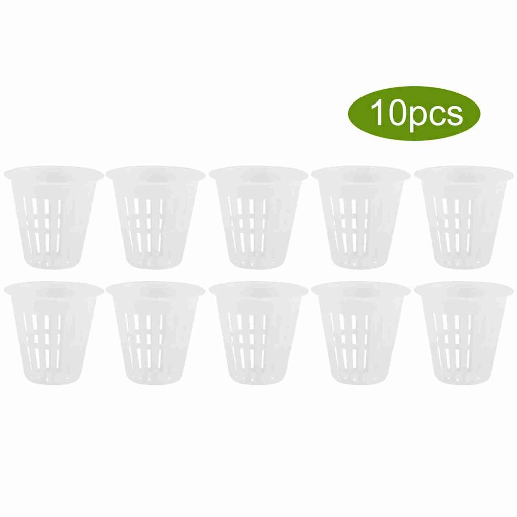 10pcs/Set Durable Safe Plastic Hydroponic Basket Cup for Garden Balcony Planting(White)