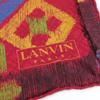 Used LANVIN Scarf Silk Bordeaux Multicolor Geometric Pattern