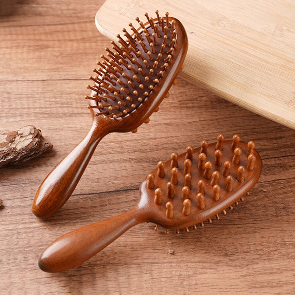 Golden Silk Air Cushion Comb Double Sided Comb Brush Hair Care Massage Wood Comb Curly Hair