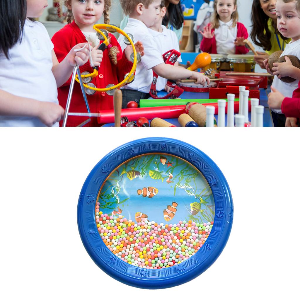 Wave Bead Ocean Drum Plastic Educational Gentle Ocean Sound Drum Percussion for Children Adults