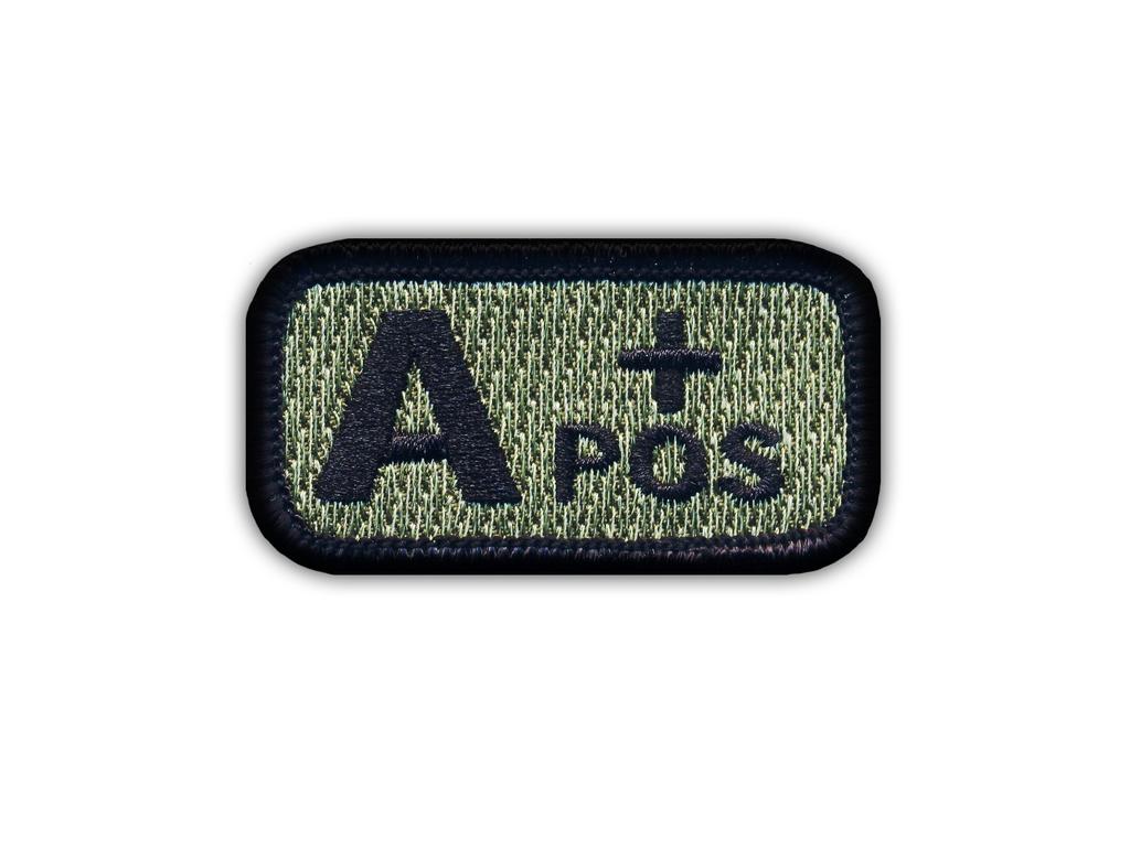 Patchion Blood type A "pos" acu-foliage - Magnetic Backing - Embroidered Patch/Badge/Emblem