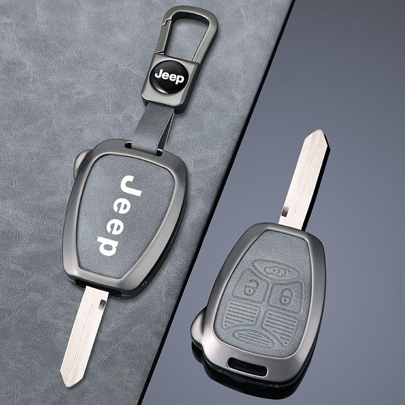Zinc Alloy Leather Car Key Case for Jeep 300C Avenger Sebring Chrysler 200 Aspen Dodge Charger Commander Grand Cherokee Liberty AMO1