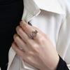 Ретро тайское черненое кольцо из стерлингового серебра S925 для женщин в европейском стиле.