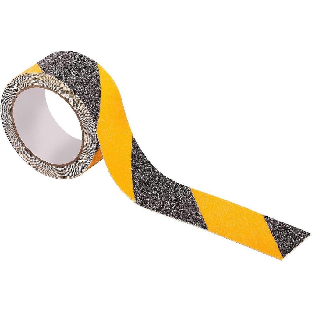 50mm x 5m Black-Yellow Striped Warning Tape - Self-Adhesive Warning Tape for Floor Marking and Safety - Adhesive Marking Tape - Anti-Slip