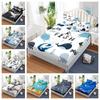 Простынь Покрывало Наволочка Морское Животное Защитный Чехол для Матраса из Трех Частей