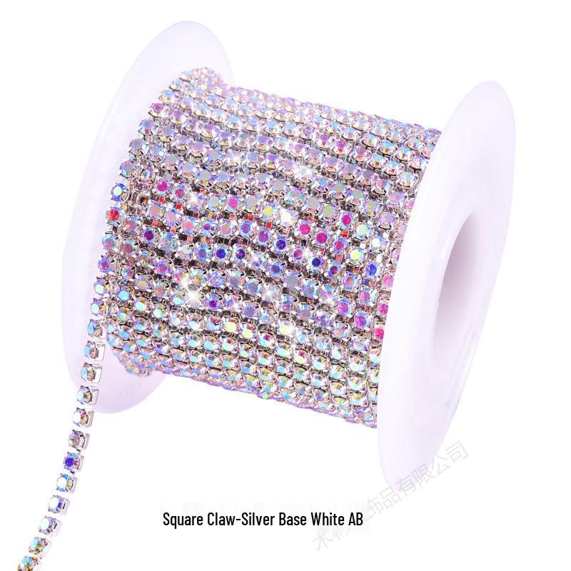 Цветная цепочка с когтями из стразов для чехлов для телефонов, нейл-арта, одежды и аксессуаров для свадебных платьев