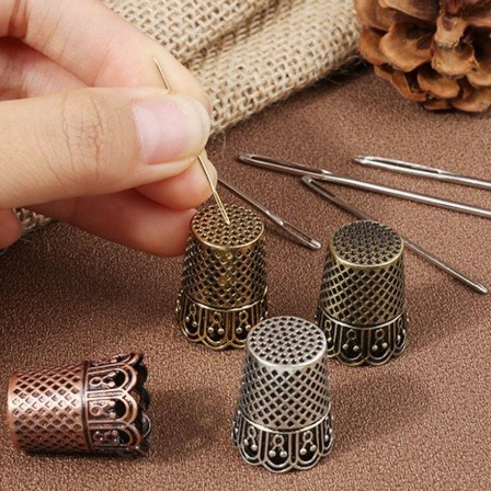 Защита пальцев Винтажный наперсток для шитья Латунный DIY Наперсток на палец Прочные Удобные Инструменты для шитья Ручная работа