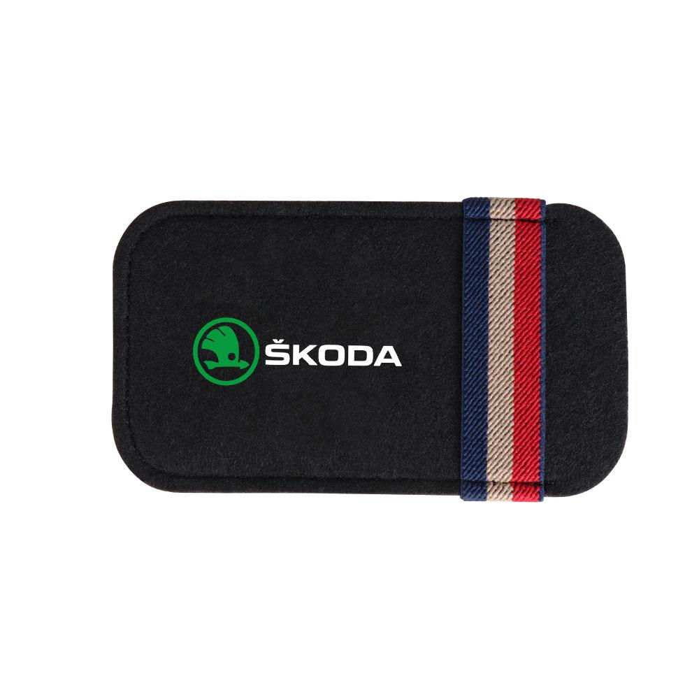 CGI1 1Pcs Car Sunglasses Organizer Bags Sun Visor Glasses Storage Clip For Skoda S Octavia Rapid Fabia A7 Superb KAMIQ Roomster VRS