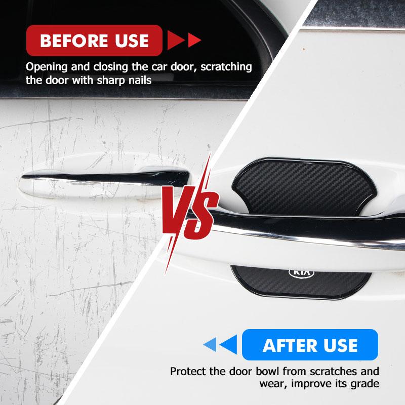 SUMB3 4pcs Car Door Exterior ABS Bowl Protective Strip Stickers Sticker For KIA Ceed Sportage Rio K5 K2 Optima Cerato Proceed Venga