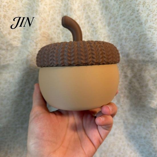 Acorn Storage Box Box, with Matte Frosted Surface, Dustproof Moisture-Proof Retro Forest Style Jewelry Organizer, Desktop Small Item Holder