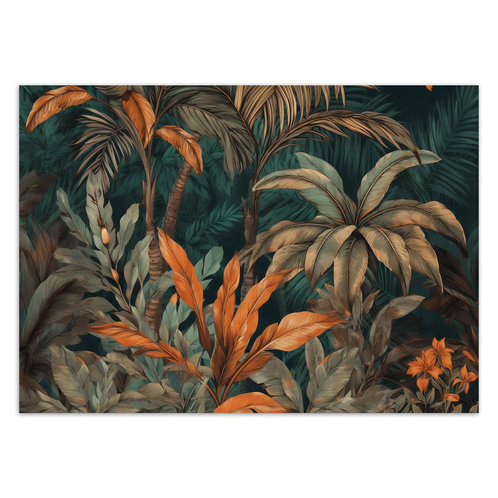 Wallpaper Palm Trees In a Jungle Landscape