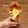 M-20Pcs Disposable French Fries Paper Cup Kraft Paper Fry Charcuterie Cups Snack Dessert Cake Popcorn Party DIY Bakin Supplies