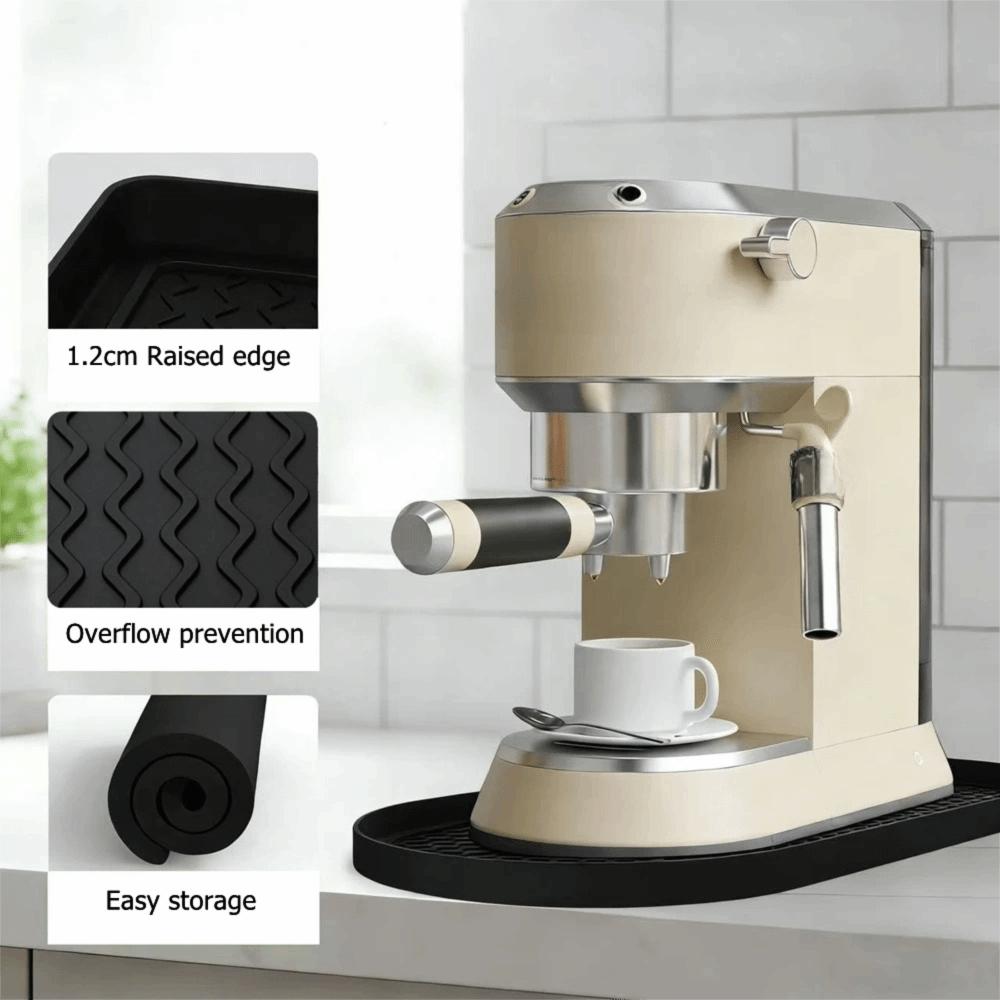 Oval-shaped Silicone Coffee Machine Mat Non-slip Coffee Bar Mat Coffee Maker Tray  Kitchen