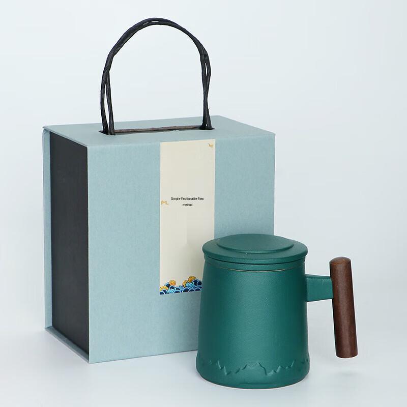 Ceramic Tea Mug with Lid and Filter Gift Set