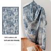 Spring and Summer Long Strip 100% Mulberry Silk Scarf Blue Silk Scarf High Literary Sense Sun Protection Large Shawl Thin