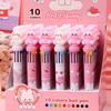Sanrio 36 шт. 0,7 мм мультяшный розовый кролик десять цветов шариковая ручка девочка милая разноцветная ручка для руки ручка-подарок студент креативные канцелярские принадлежности