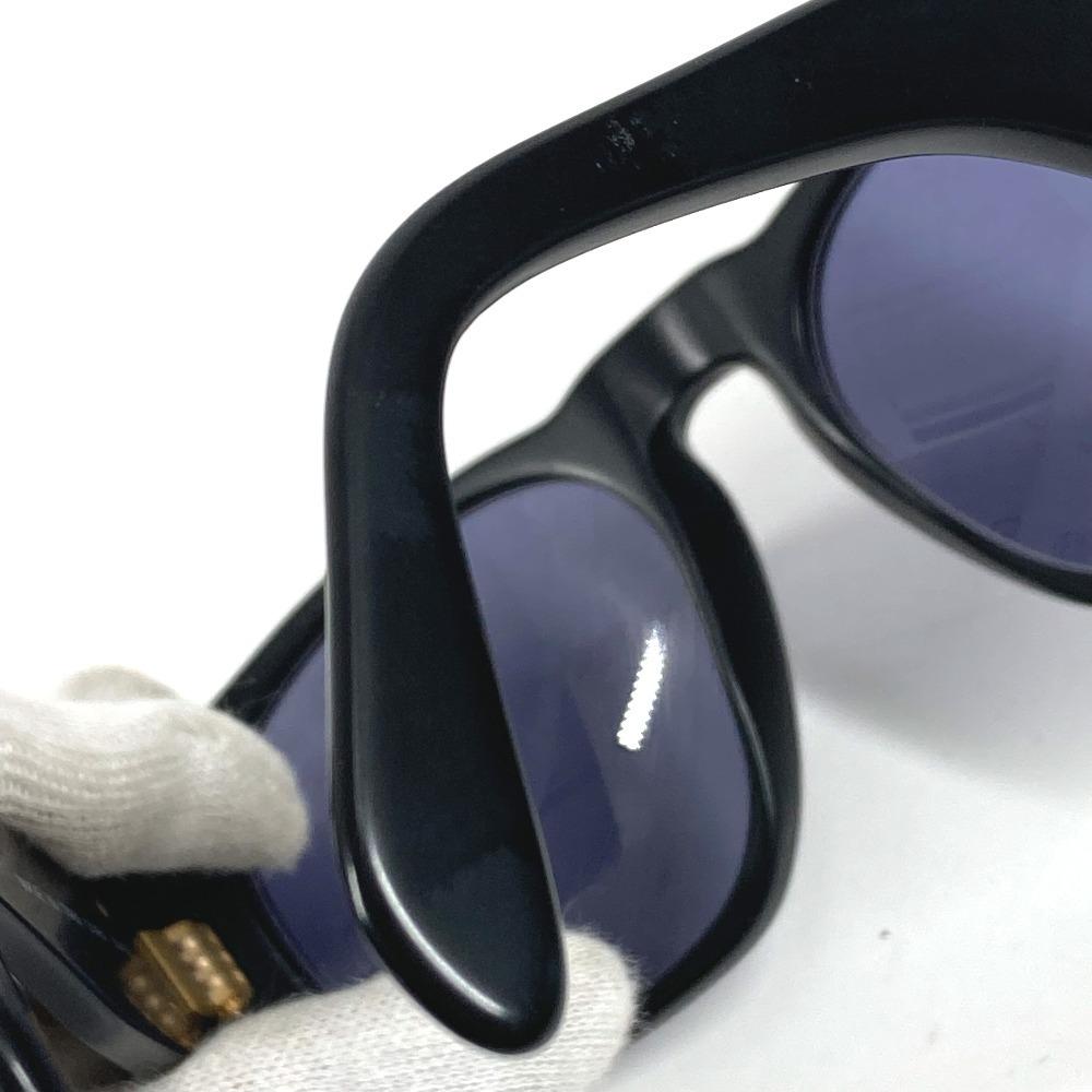 CHANEL 01451 vintage CC Logo Smoke eyewear sunglasses Plastic Black/Gold