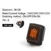 1PCS 36x29mm Heavy Duty Waterproof Rocker Switch 4/6Pin 2/3 Position Light Illuminated 16A 250V KCD4 DPDT Toggle Rocker Switch