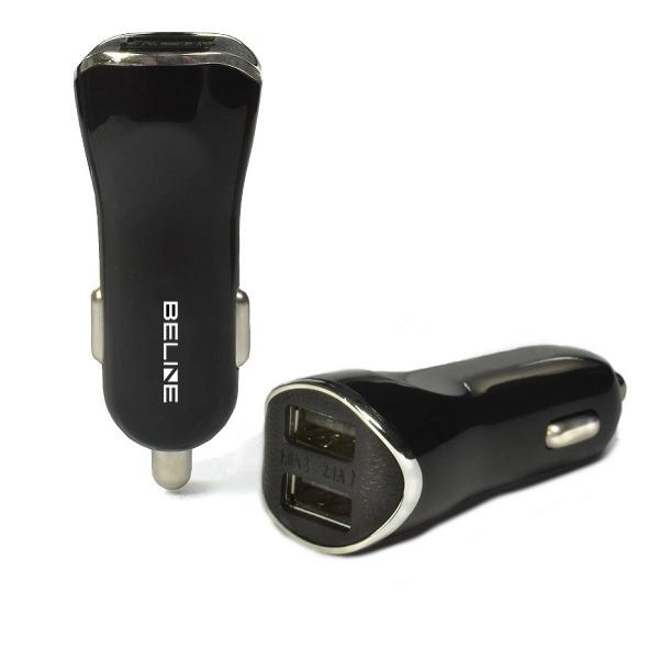 Ładowarka samochodowa 2,1A Beline 2xUSB Czarna
