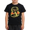 Kids Tshirt Short Sleeve Cobra Kai Print Top Girls Boys Summer New Clothes Children's  Adults Parent Child Cotton T Shirts