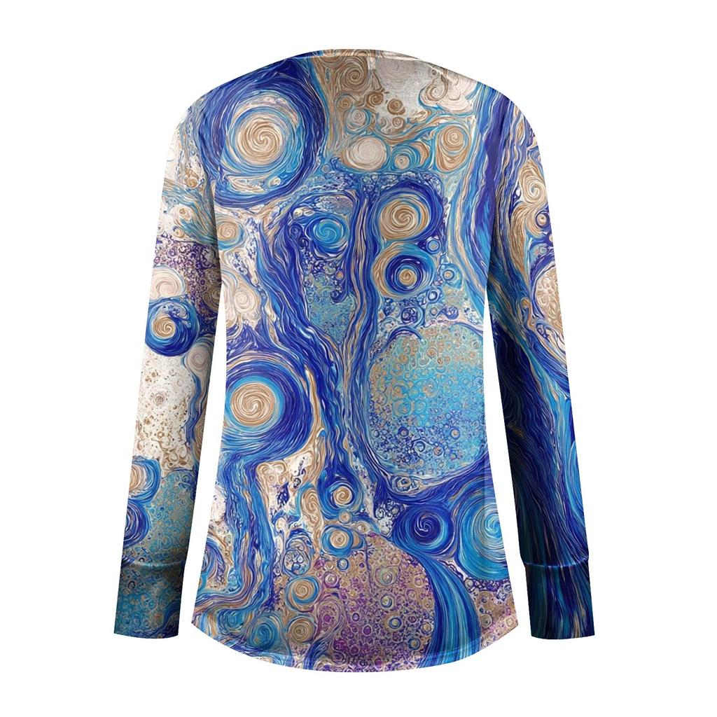 Womens Oversized Sweatshirt Graphic Sweater Long Sleeve Drop Shoulder Round Shirt Tops Vintage Clothes