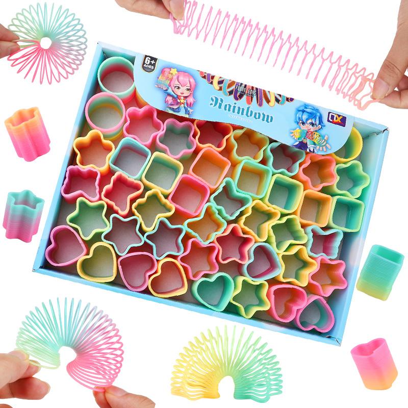 12/24Pcs Rainbow Magic Spring Bounce Toys Kids Birthday Party Favors Goodie Pinata Fillers Fidget Toy Creative Christmas Gifts