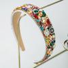 Women Hair Band Baroque Geometric Colored Stone Crystal Headband Super Sparkling Colored Glass Hair Hoop